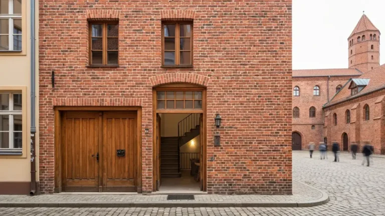 Wejście do apartamentu w zabytkowej kamienicy na toruńskiej Starówce