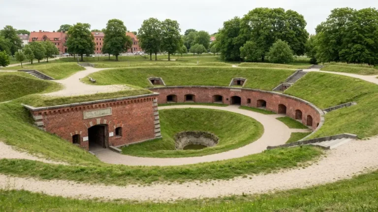 Fort IV w Toruniu z fosą, ceglanymi kazamatami i ziemnymi wałami